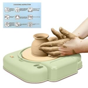Pottery Wheel for Kids, DIY Ceramic Kit, Air Dry Clay Art, Kids Artist Studio, Educational Toys 6+, Camera Pottery Machine, Creative Birthday Gift, Children's Sculpting Set, Green Pottery Kit, STEM Craft Toy