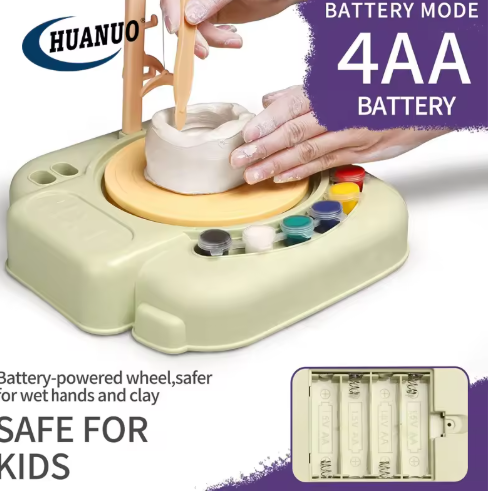 Pottery Wheel for Kids, DIY Ceramic Kit, Air Dry Clay Art, Kids Artist Studio, Educational Toys 6+, Camera Pottery Machine, Creative Birthday Gift, Children's Sculpting Set, Green Pottery Kit, STEM Craft Toy Pottery Wheel for Kids, DIY Ceramic Kit, Air Dry Clay Art, Kids Artist Studio, Educational Toys 6+, Camera Pottery Machine, Creative Birthday Gift, Children's Sculpting Set, Green Pottery Kit, STEM Craft Toy