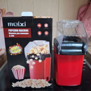Product Description (WordPress Ready) Enjoy cinema-style popcorn in the comfort of your home with the Meixi A-209 Mini Popcorn Machine. Designed for health-conscious snackers, this compact powerhouse uses hot air technology instead of oil to deliver crunchy, fluffy popcorn in under 3 minutes. Key Features for Movie Night Healthy & Oil-Free: High-speed air circulation pops kernels without the need for butter or oil, making it a low-calorie snack perfect for any diet. Rapid Popping Speed: With 1200W of power, you can enjoy a fresh batch of popcorn in just 2.5 to 3 minutes—perfect for commercial breaks! High Efficiency Design: The advanced heating chamber ensures a 98% popping rate, minimizing unpopped kernels. Compact & Easy to Clean: Its small footprint makes it ideal for apartments, dorm rooms, or small kitchens. Simply wipe the interior with a damp cloth after use. Product Specifications Model: Meixi A-209 (Red/Black) Power: 1200W (Quartz Heating Element) Material: Food-grade, BPA-free plastic Bonus: Includes a built-in measuring cup that doubles as a butter melting tray.